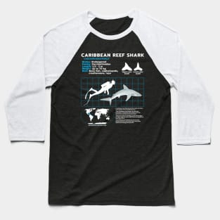 Caribbean Reef Shark Fact sheet Baseball T-Shirt